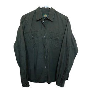 Cabela's For Women Button Down Shirt Long Sleeve Patch Elbow Green M Reg